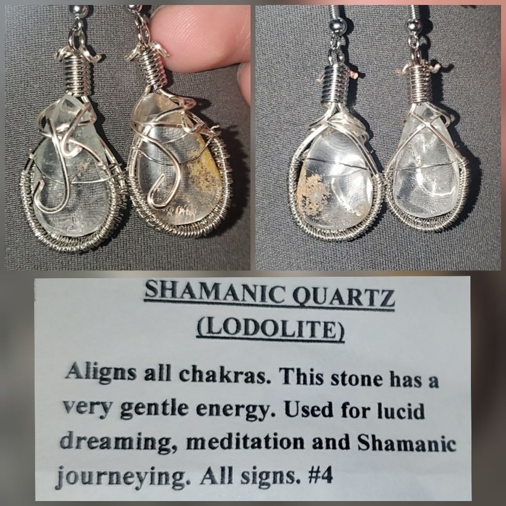 Lodolite Hand Wrapped Earrings